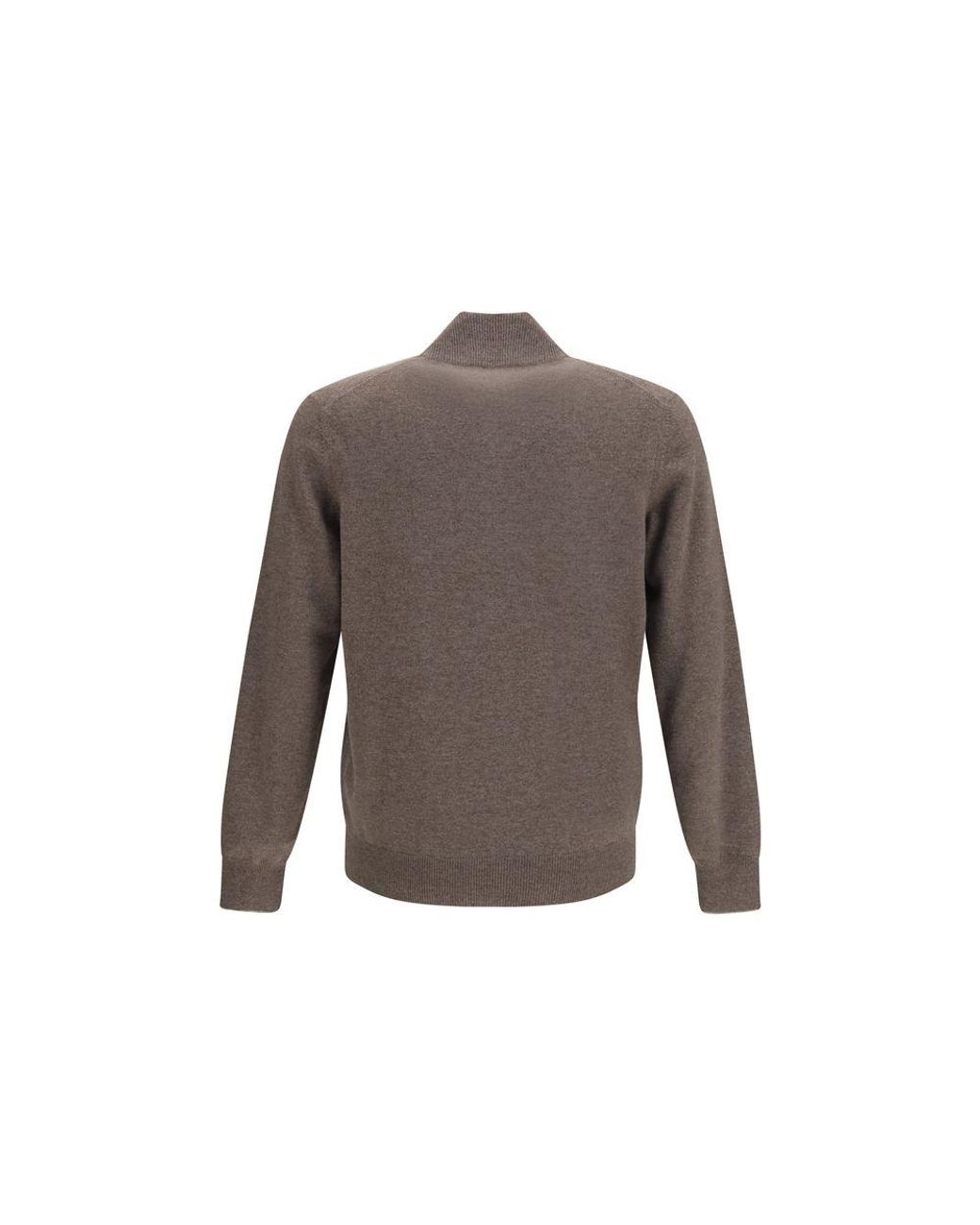 Brunello Cucinelli Gray Brown Cashmere Sweater for men