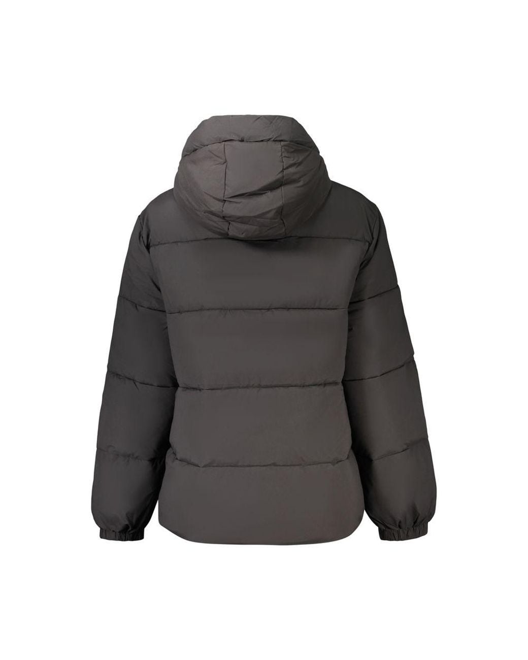 Guess Gray Polyester Jacket With Removable Hood