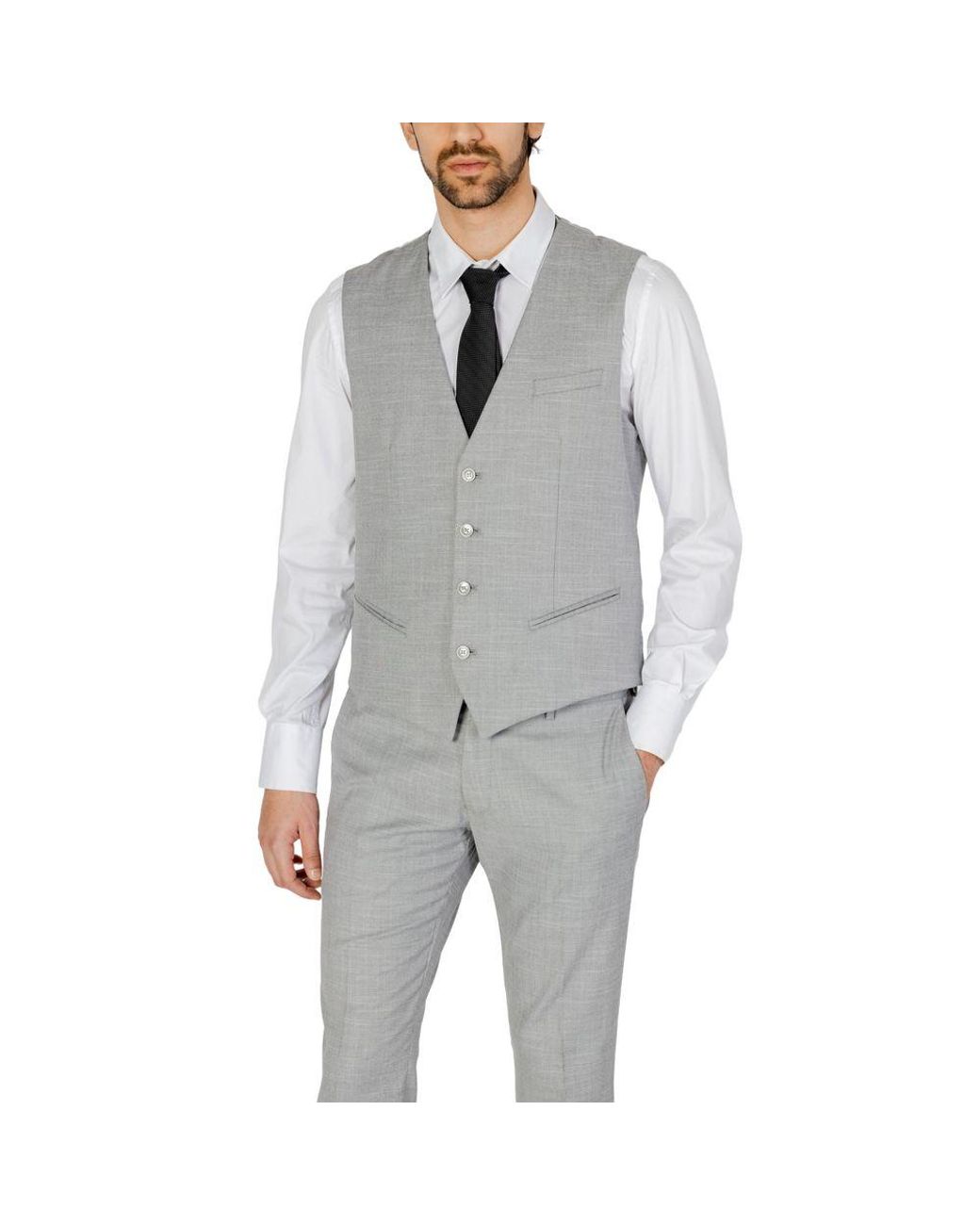Antony Morato Gray Polyester Waistcoat for men