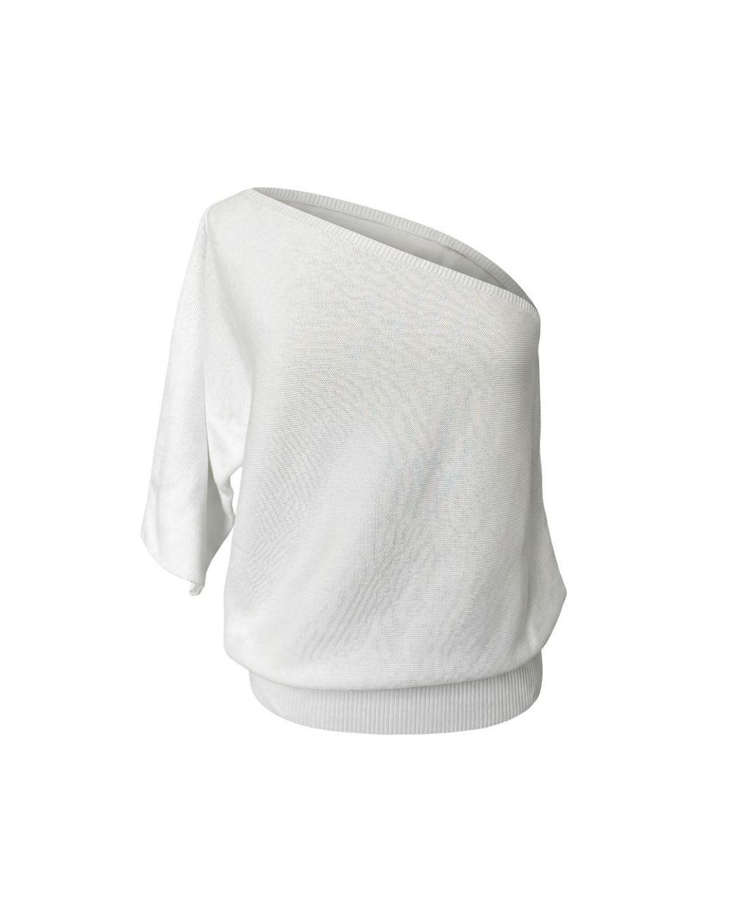 Malo Gray White Cotton Sweater