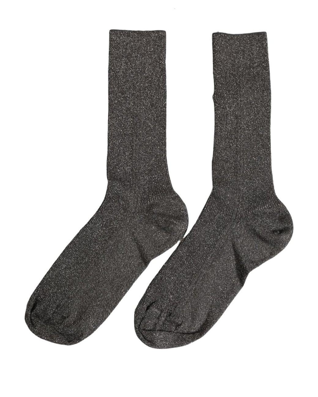 Dolce & Gabbana Dark Gray Viscose Logo Mid Calf Accessory Socks