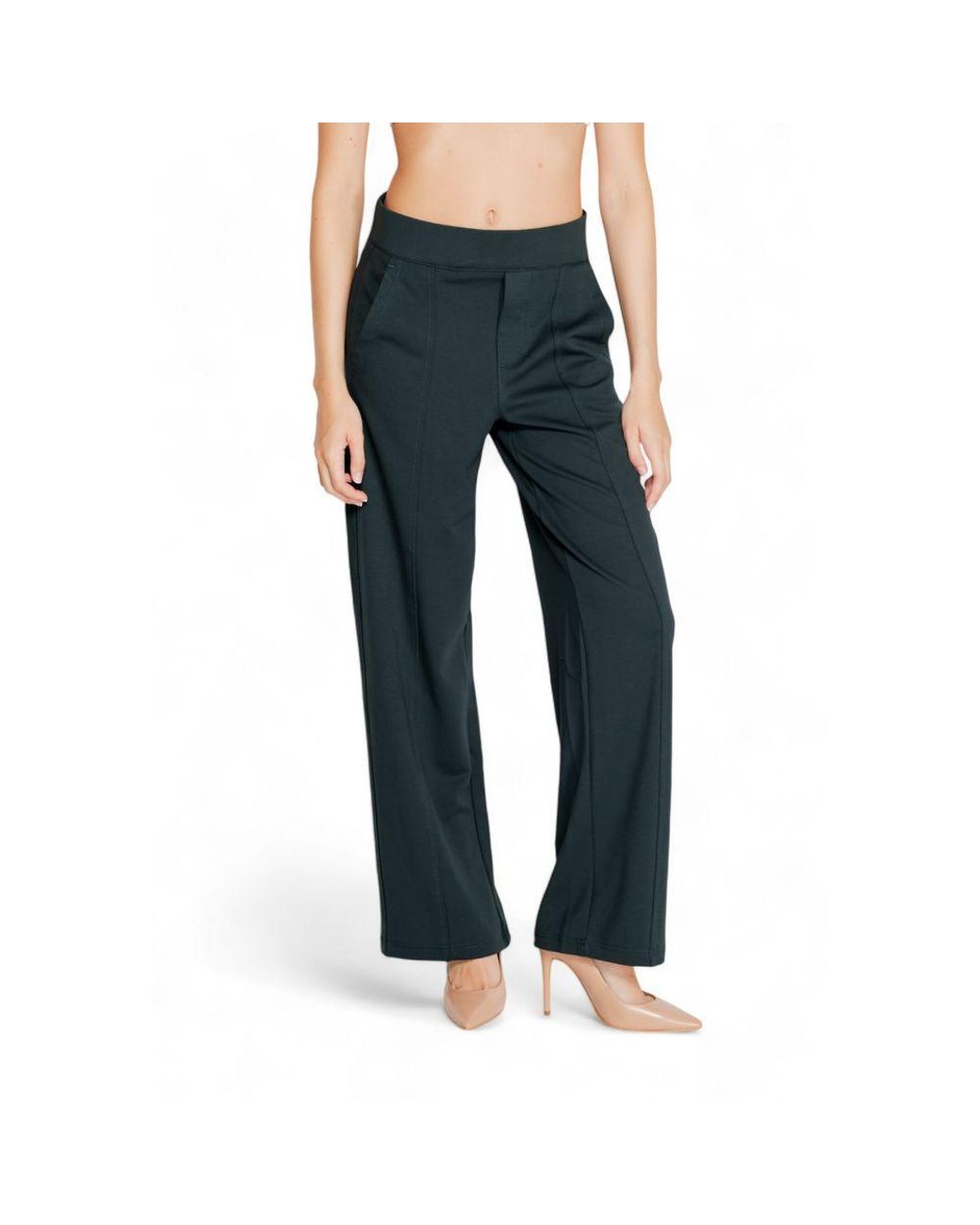 Street One Blue Green Viscose Flared Pants