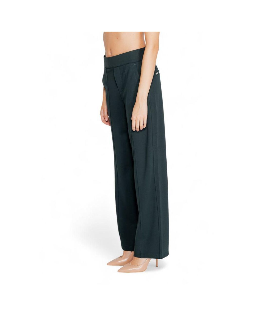Street One Blue Green Viscose Flared Pants