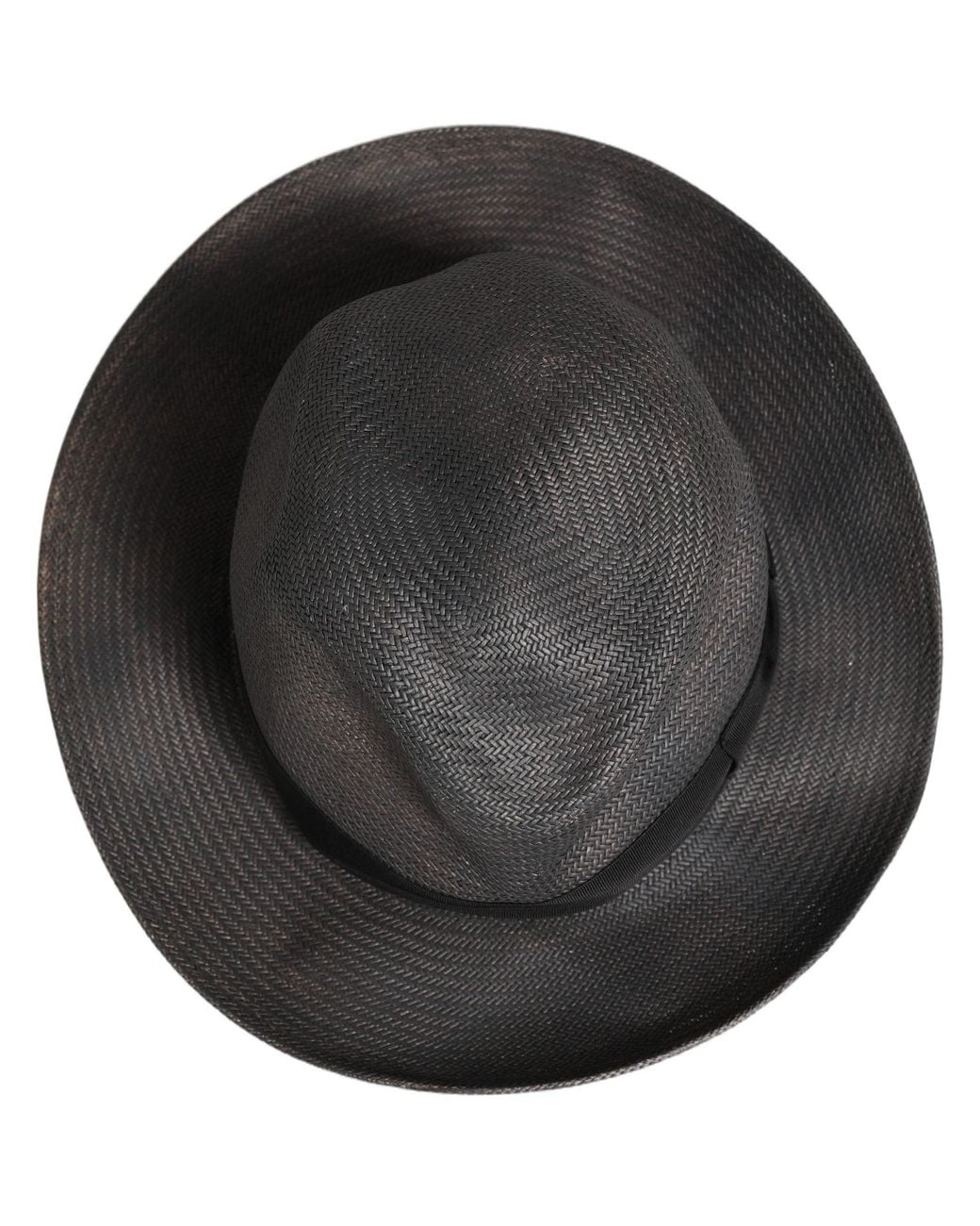 Dolce & Gabbana Men Gray Paper Woven Wide Brim Fedora Hat for men
