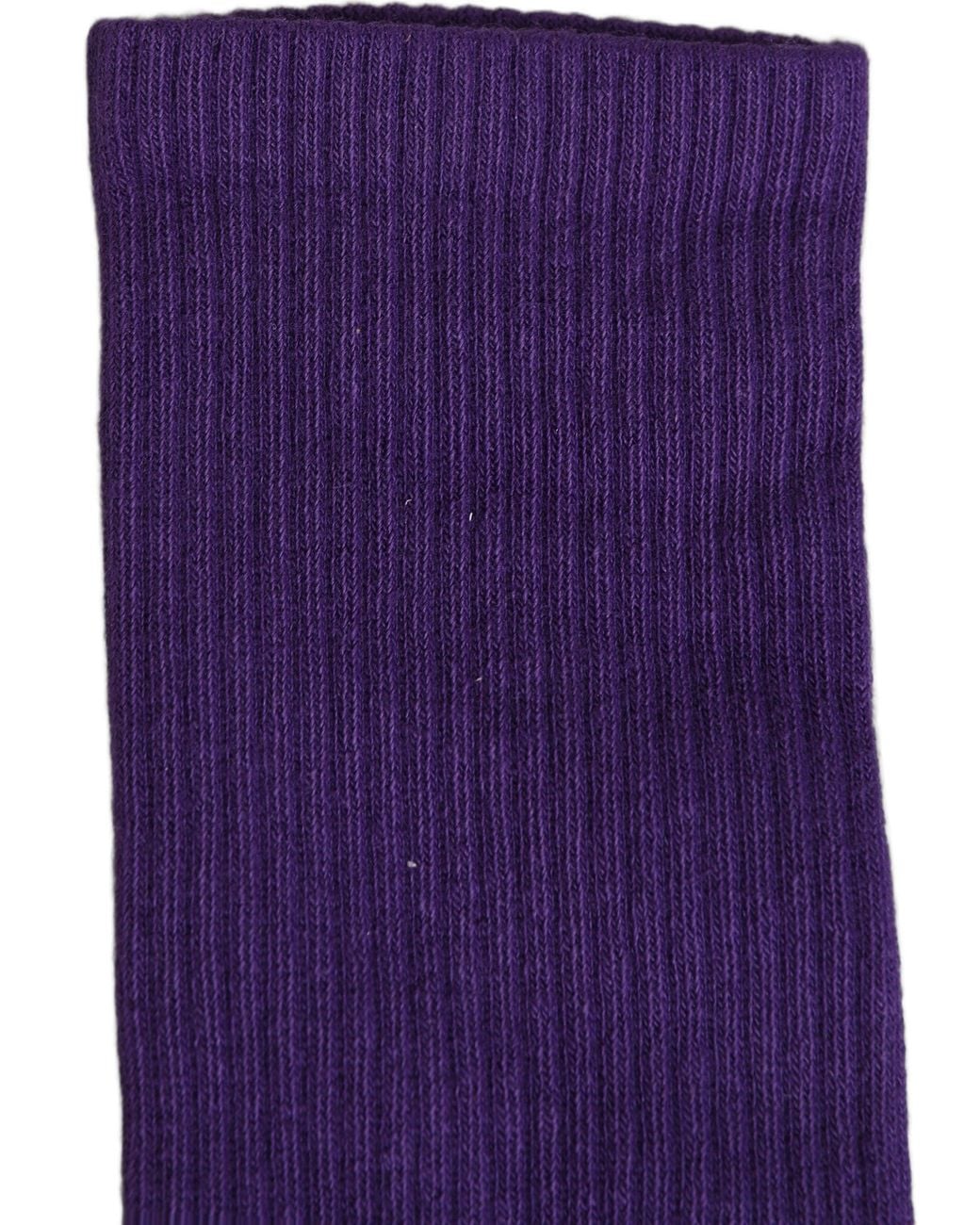Dolce & Gabbana Purple Violet Cotton Ribbed Mid Calf Accessory Socks