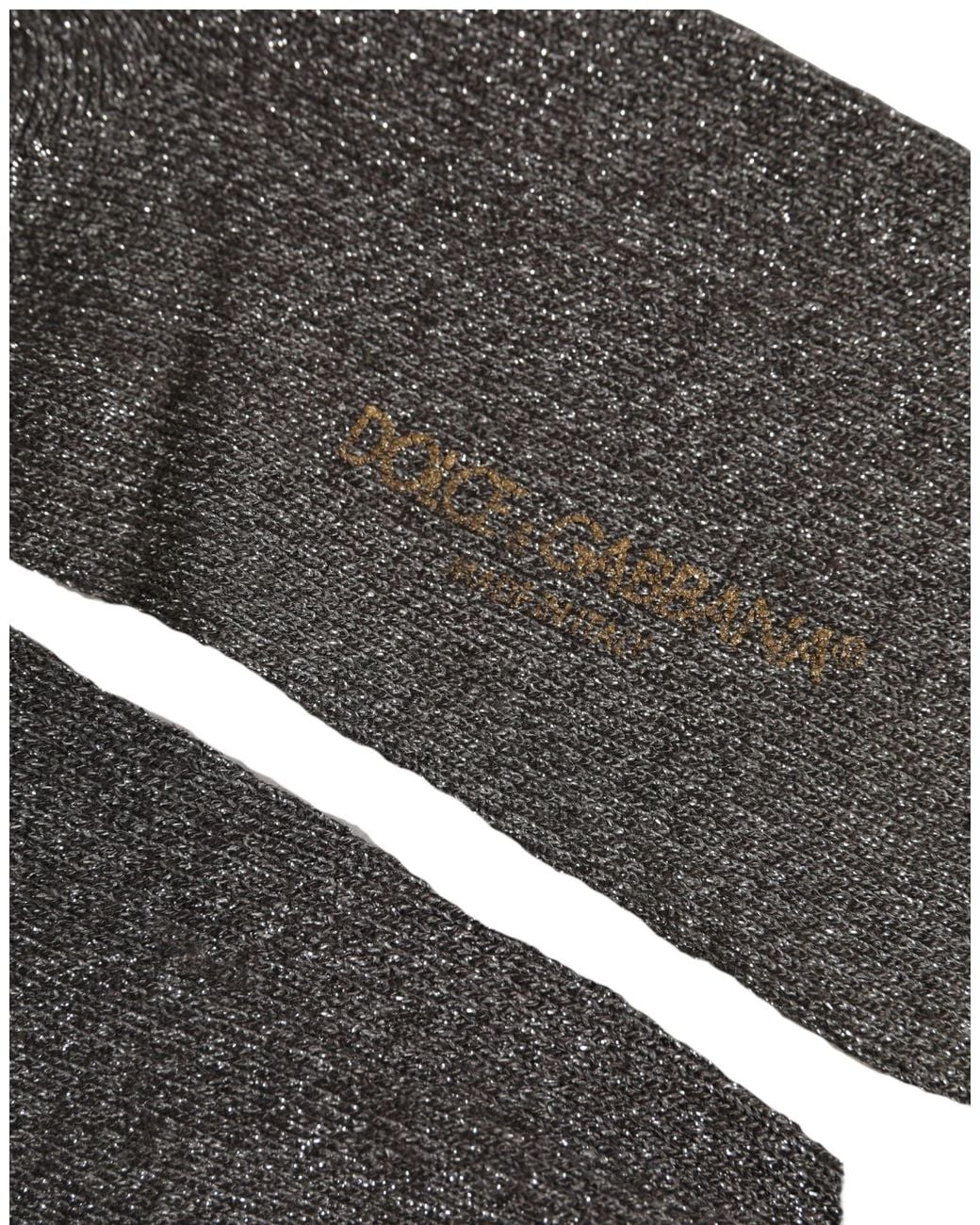 Dolce & Gabbana Dark Gray Viscose Logo Mid Calf Accessory Socks