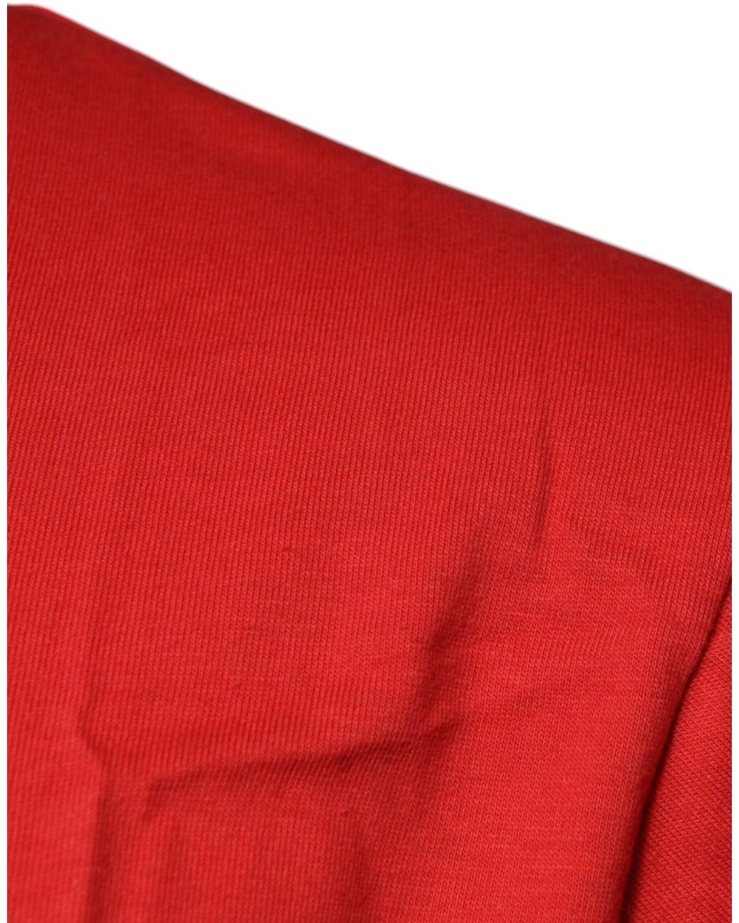 Dolce & Gabbana Red Cotton Tshirt Dg Logo Tee for men