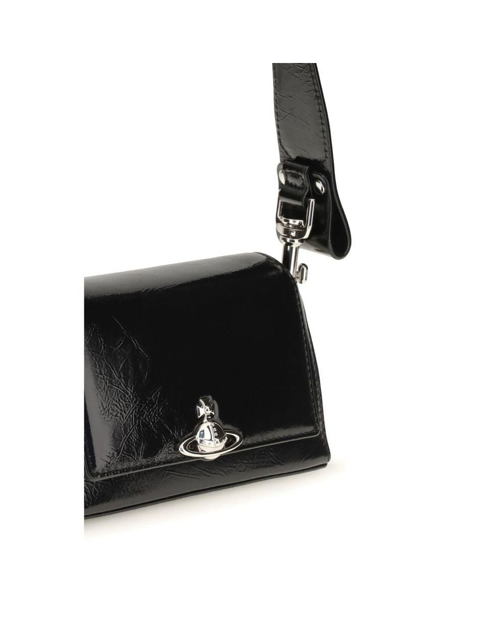 Vivienne Westwood Black Calf Leather Bos Taurus Shoulder Bag