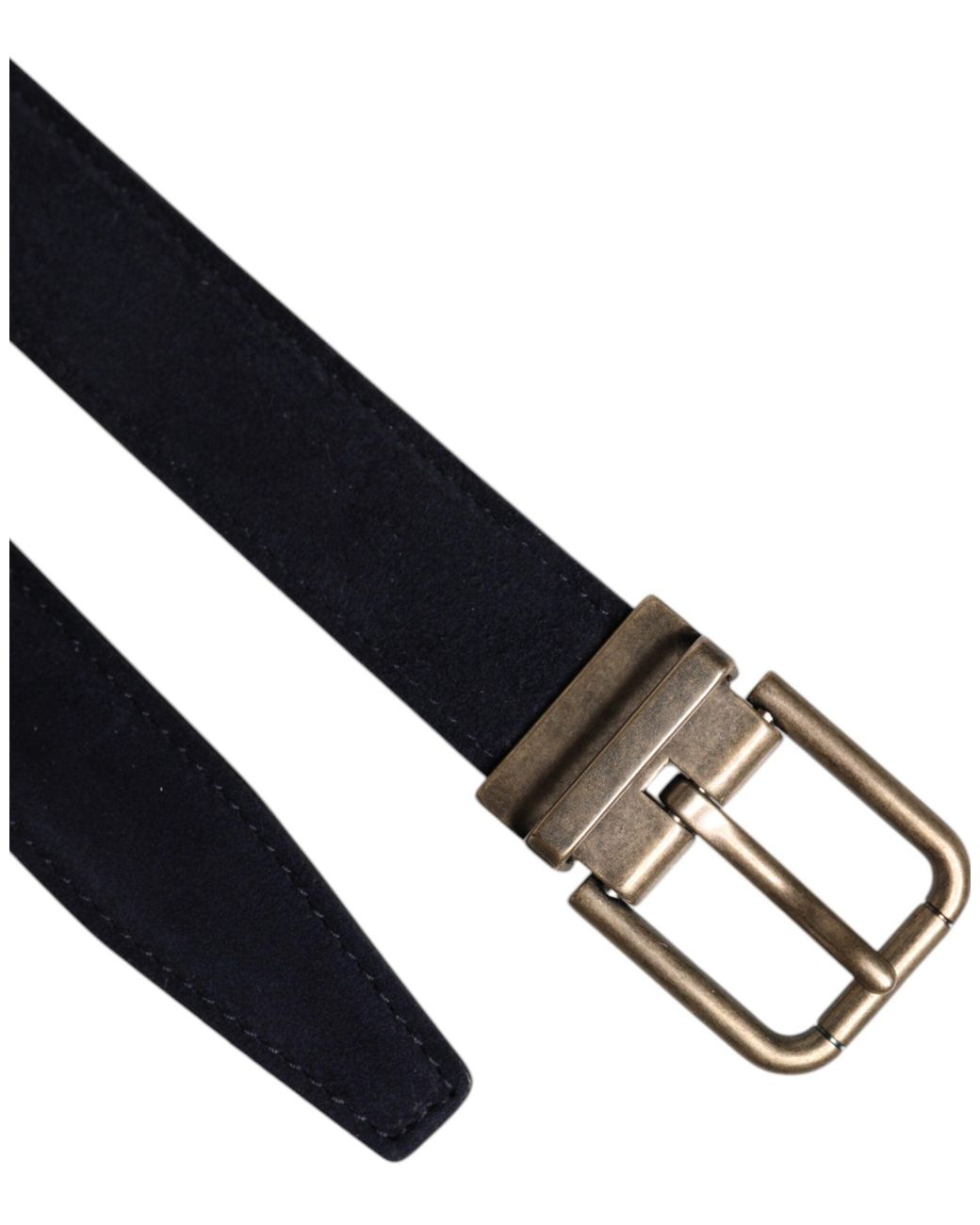 Dolce & Gabbana Blue Goat Leather Metal Buckle Classic Belt for men