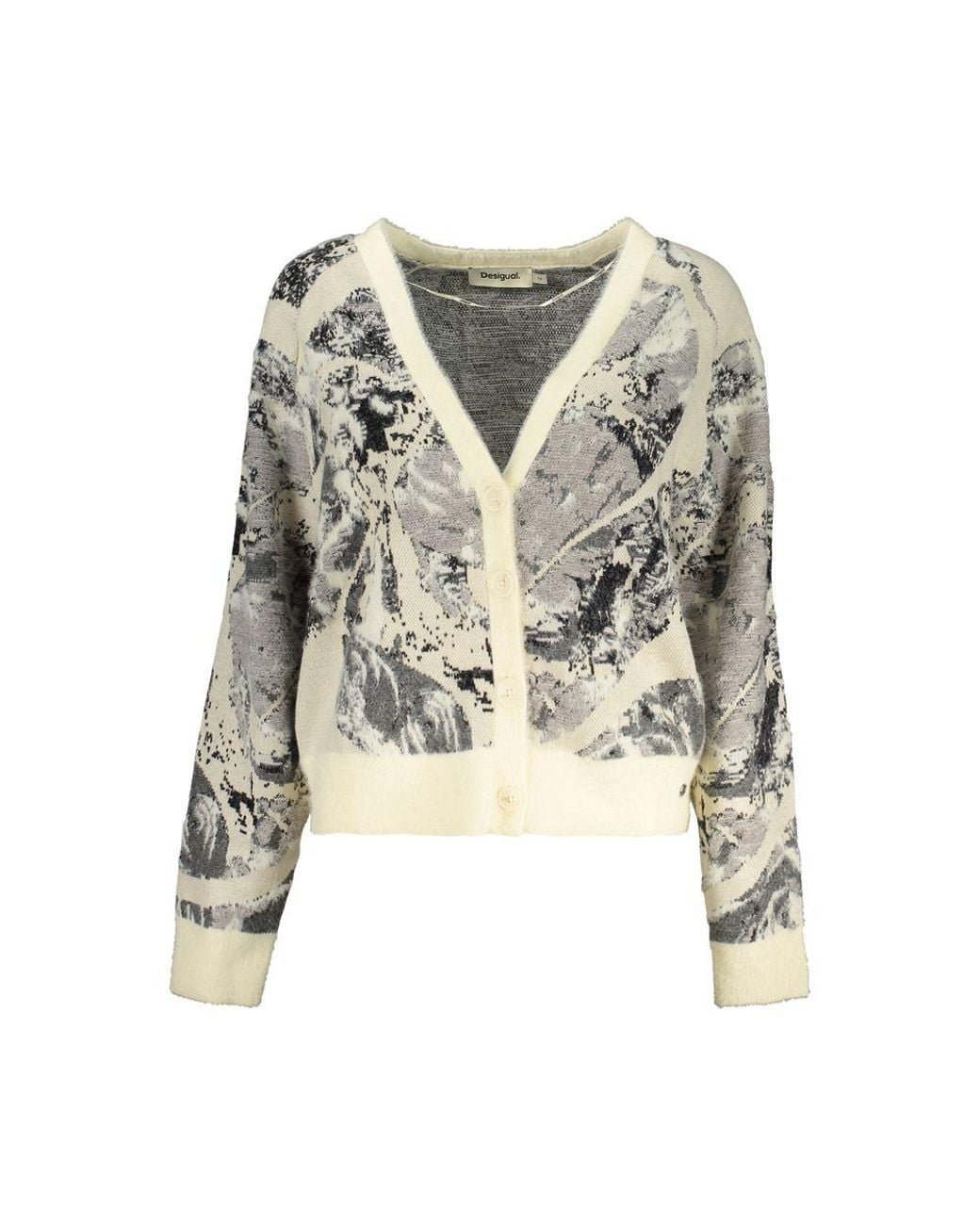 Desigual Multicolor White Viscose Sweater
