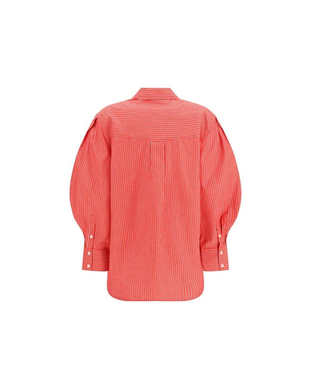 Ganni Red Cotton Blouse