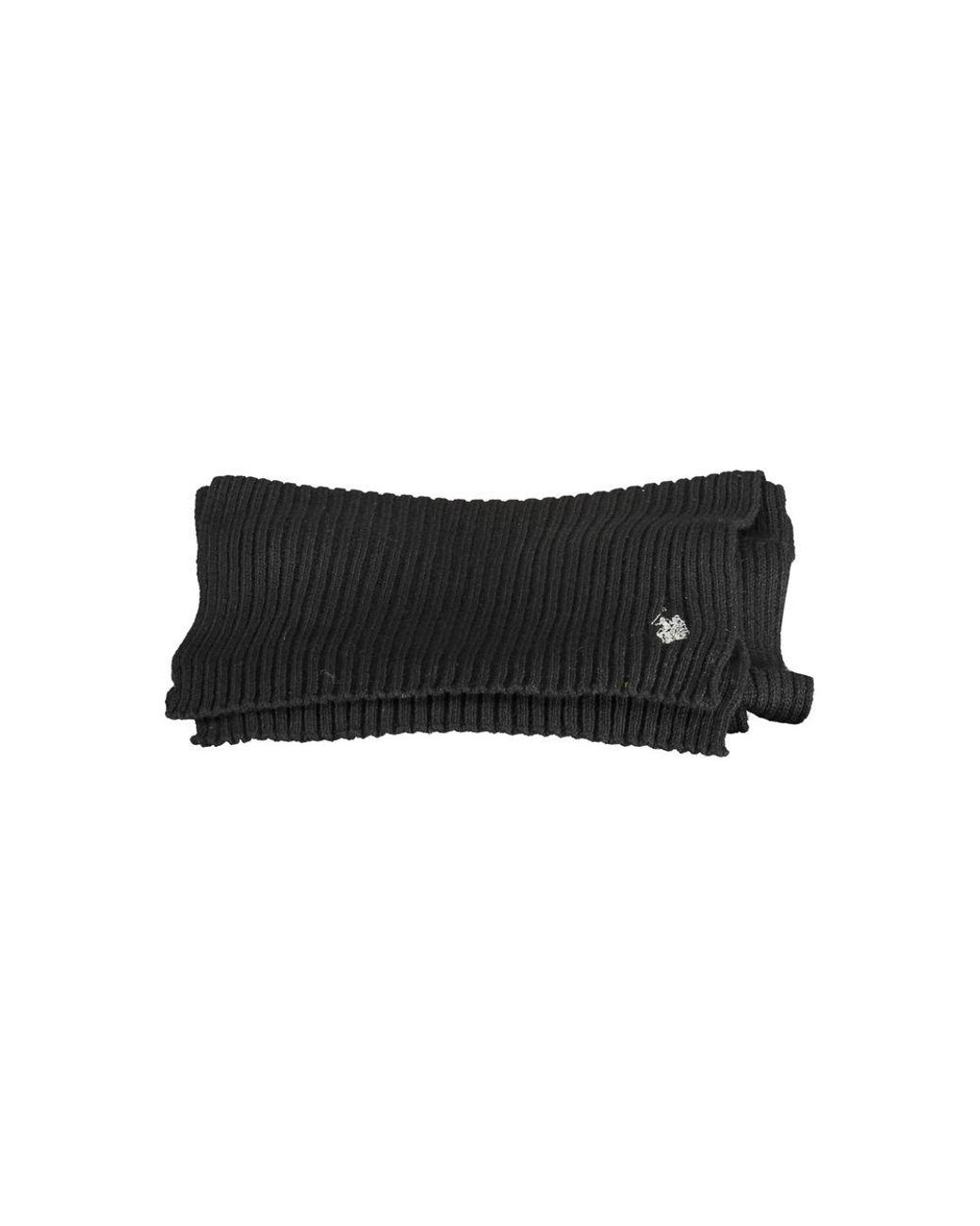 U.S. POLO ASSN. Black Wool Scarf for men