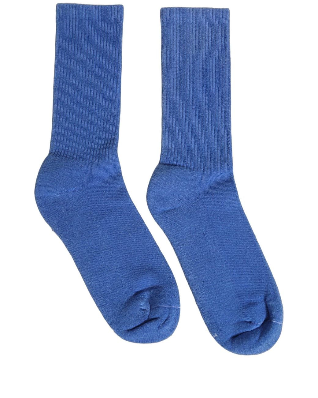 Dolce & Gabbana Blue Cotton Ribbed Mid Calf Accessory Socks
