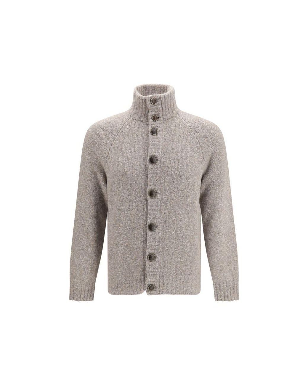 Brunello Cucinelli Gray Wool Oves Aries Cardigan for men