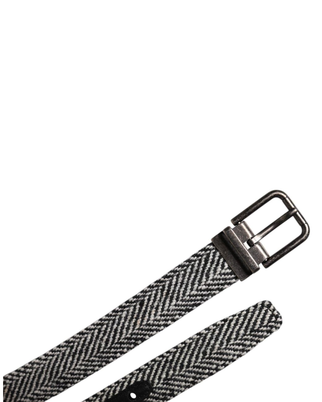 Dolce & Gabbana Black Tone Metal Buckle Belt for men