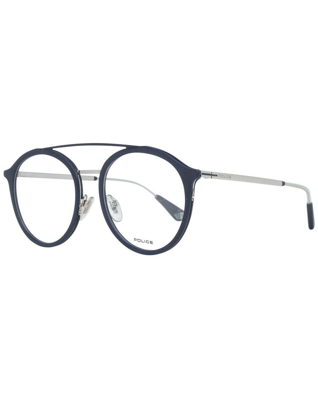 Police Blue Gray Metal & Plastic Glasses (frames) for men