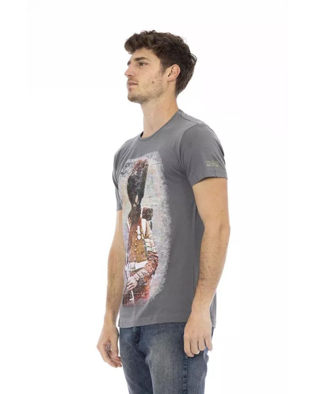 TRUSSARDI ACTION Gray Cotton Men T for men