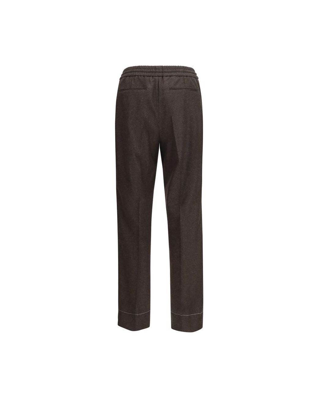 Brioni Brown Wool Oves Aries Casual Pants for men