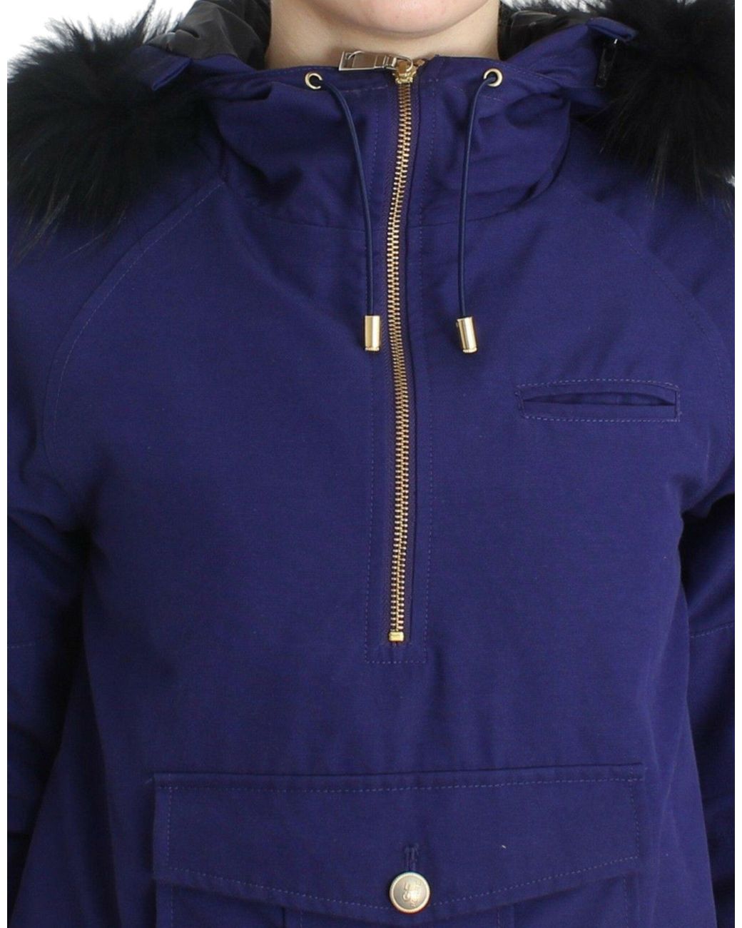 Gianfranco Ferré Blue Padded Jacket Hooded Short K