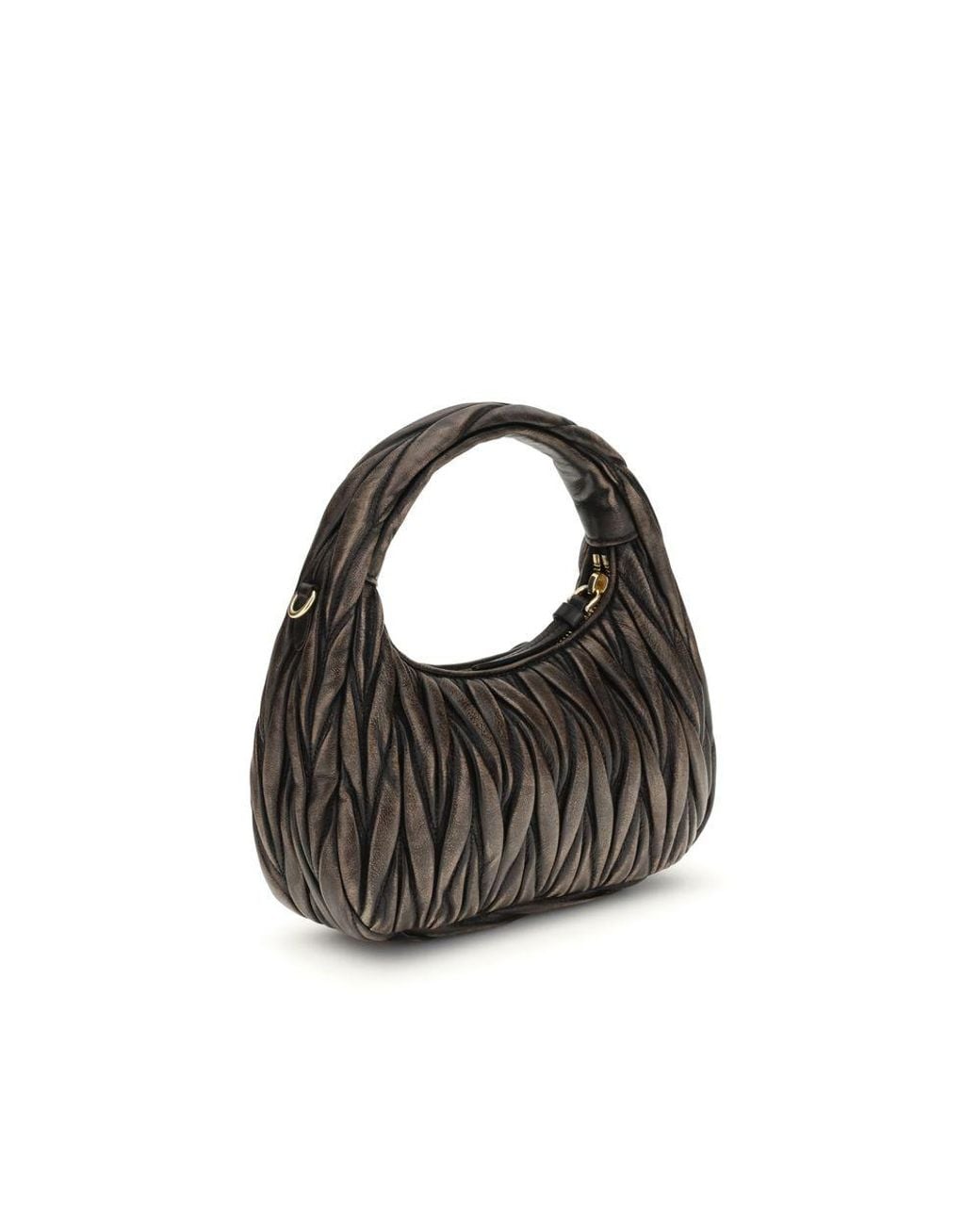 Miu Miu Black Wander Bag In Quilted Leather