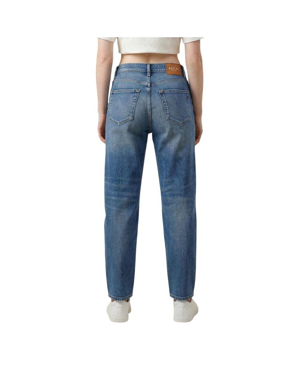 Replay Blue Cotton Relaxed Fit Jeans