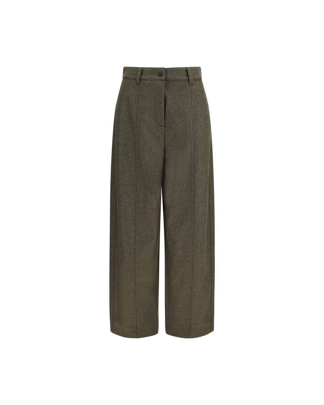 Moncler Green Bicolor Wool Oves Aries Casual Pants