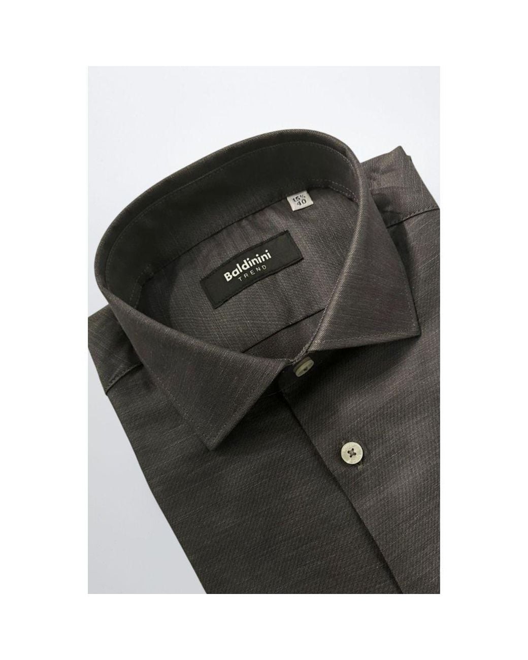 Baldinini Black Gray Cotton Men Shirt for men