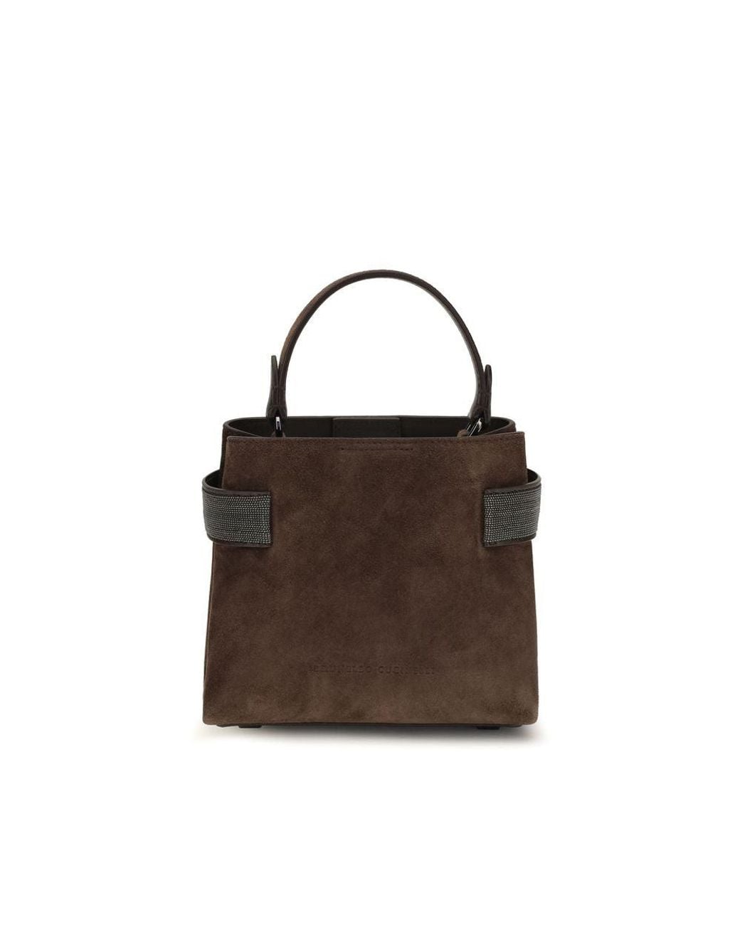 Brunello Cucinelli Brown Calf Leather Bos Taurus Handbag