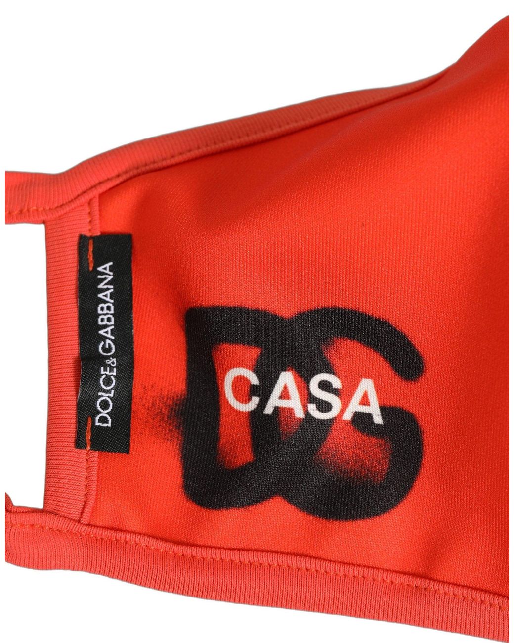 Dolce & Gabbana Red Polyester Dg Casa Logo Elastic Ear Strap Face Mask for men