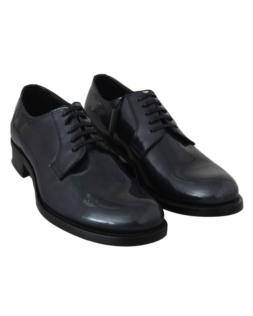 Dolce & Gabbana Black Elegant Leather Derby Dress Shoes for men