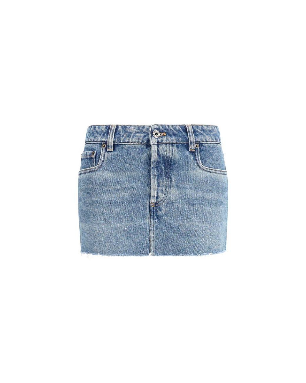 Miu Miu Blue Cotton Mini Skirt