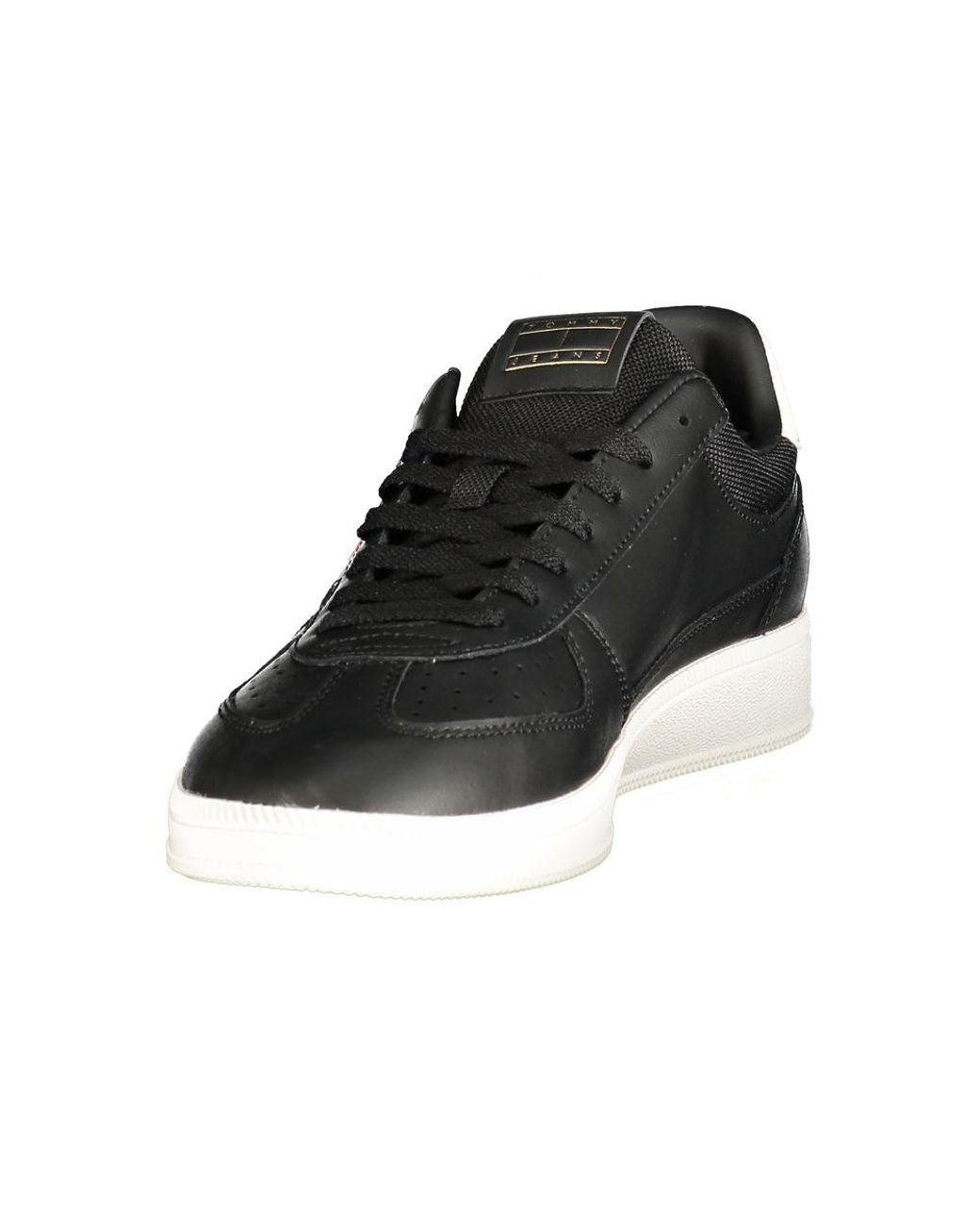 Tommy Hilfiger Black Polyurethane Men's Sneaker for men