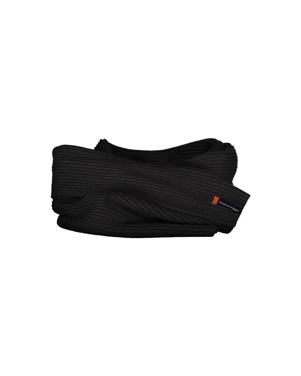 Calvin Klein Black Cotton Scarf for men