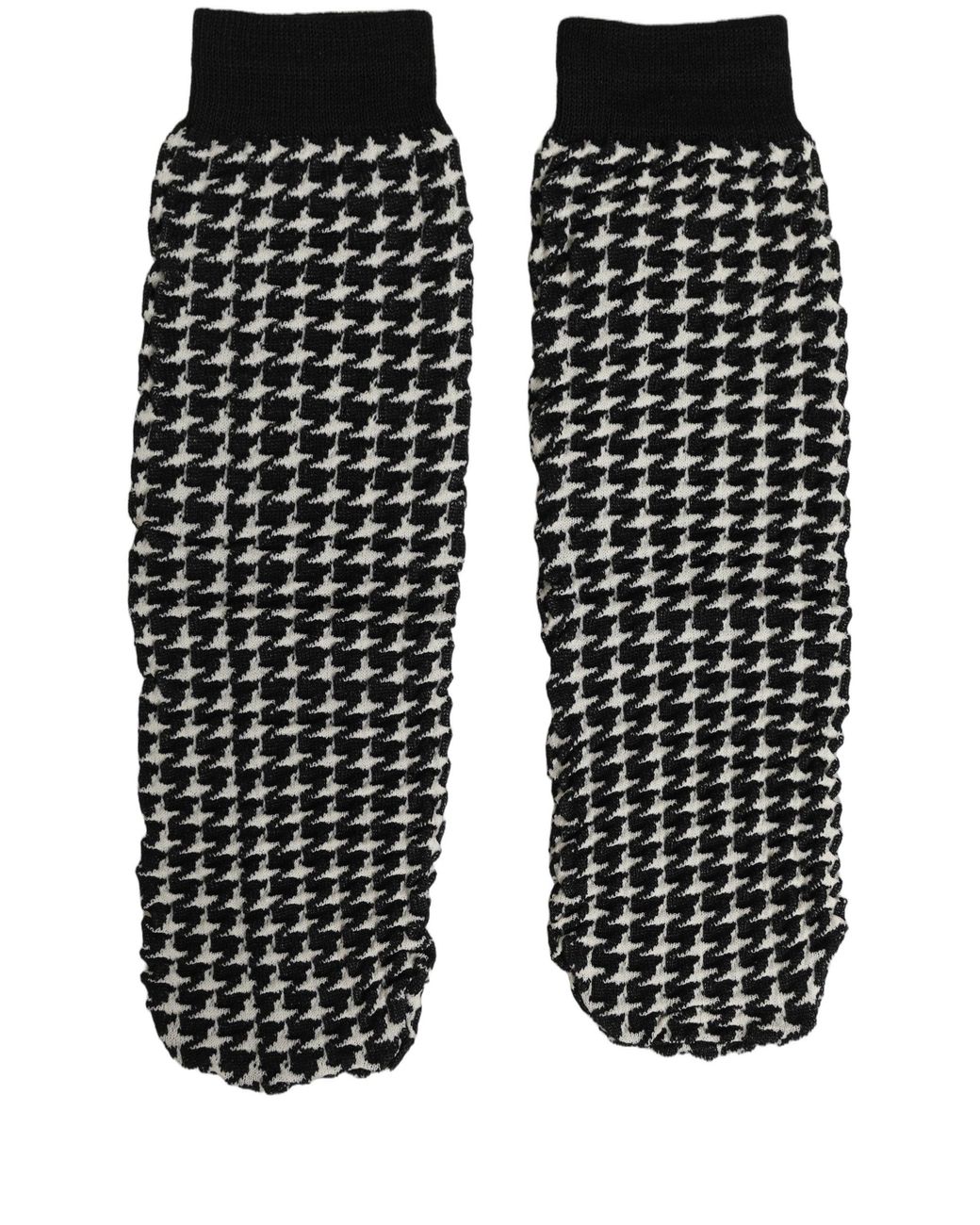 Dolce & Gabbana Black White Houndstooth Ankle Length Socks