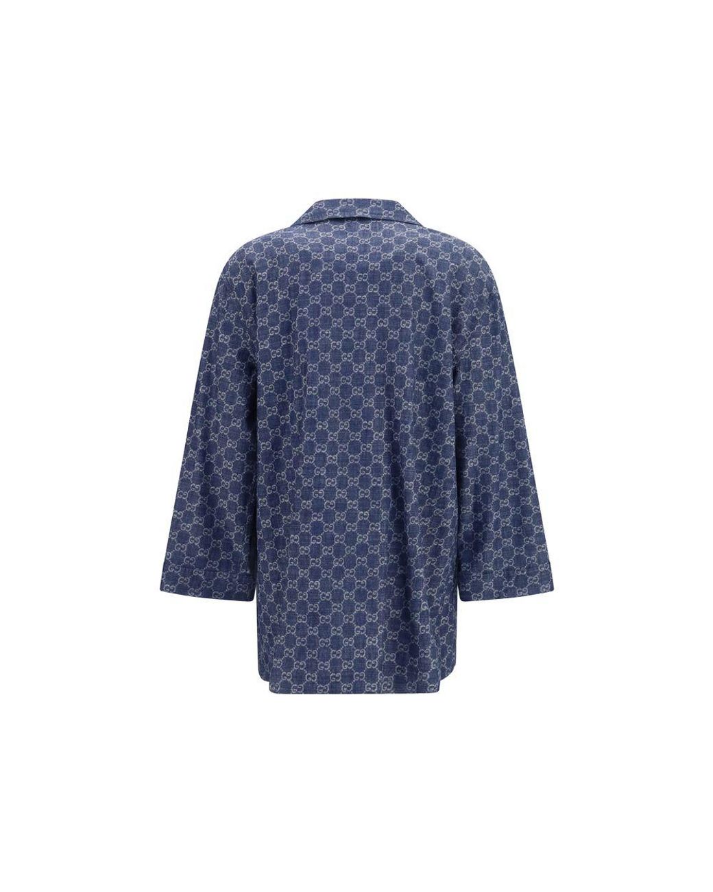 Gucci Blue Gucci Gg Jacquard Cotton Jacket