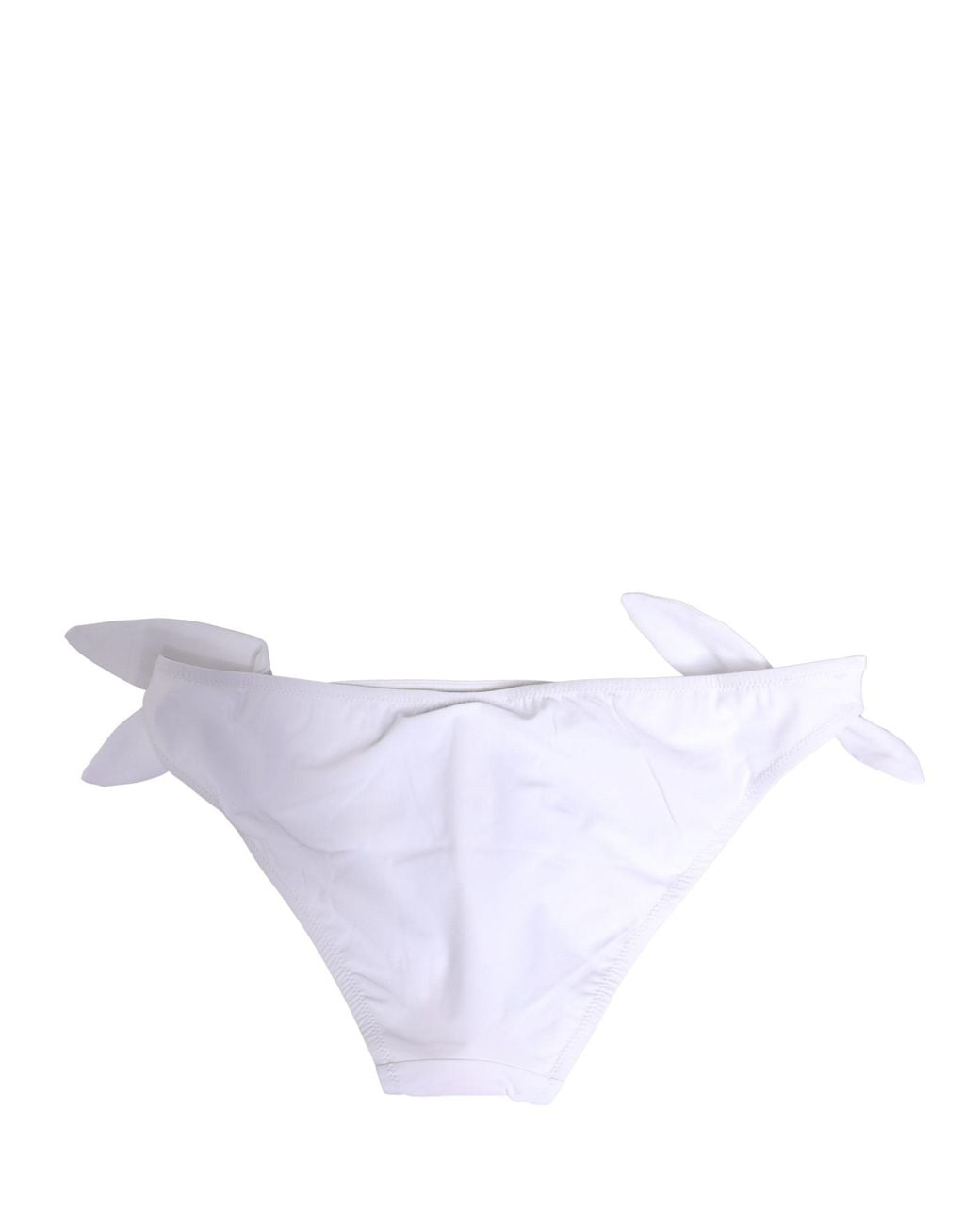Dolce & Gabbana White Nylon Dg Logo Plaque Bikini Bottom Swimwear