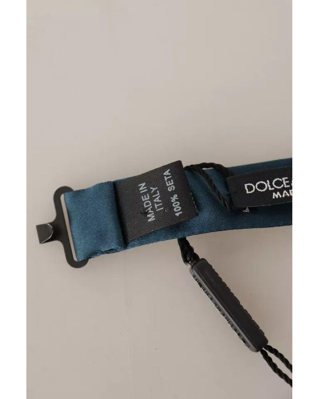 Dolce & Gabbana Black 100% Silk Adjustable Neck Bow Tie for men