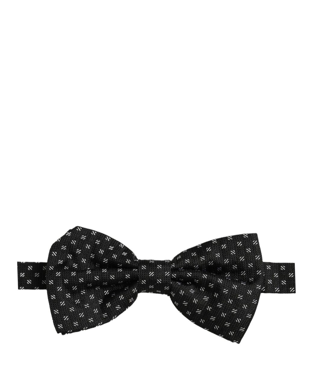 Dolce & Gabbana Black Patterned Adjustable Neck Papillon Bow Tie Silk for men