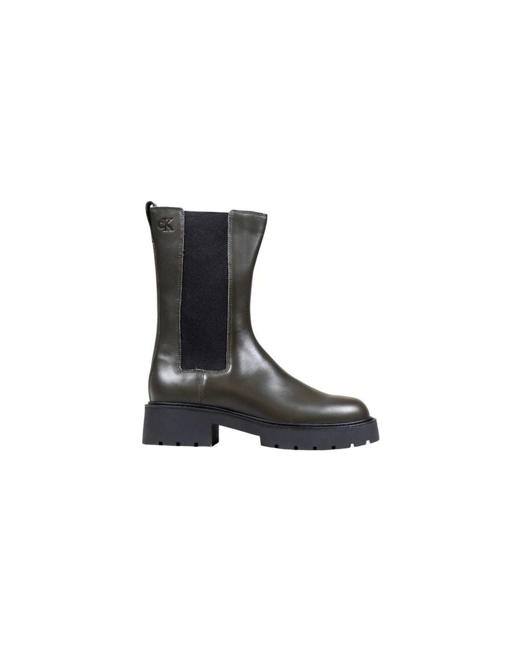 Calvin Klein Black Ankle Boots Lug Sole Elastic
