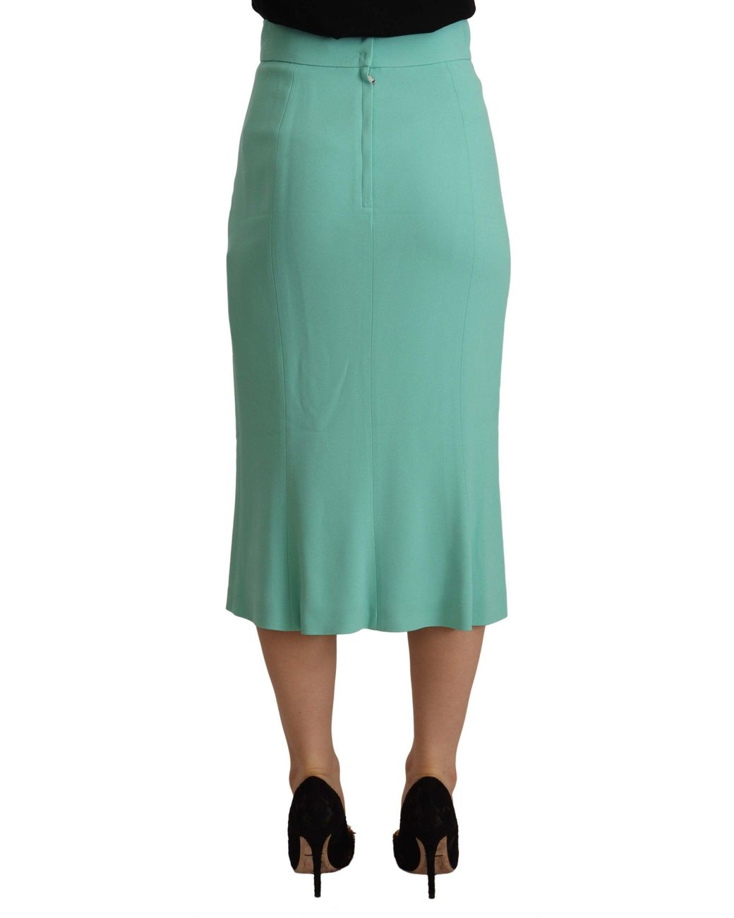 Dolce & Gabbana Green Mint Viscose Pencil Cut Midi Skirt Acetate Elastane