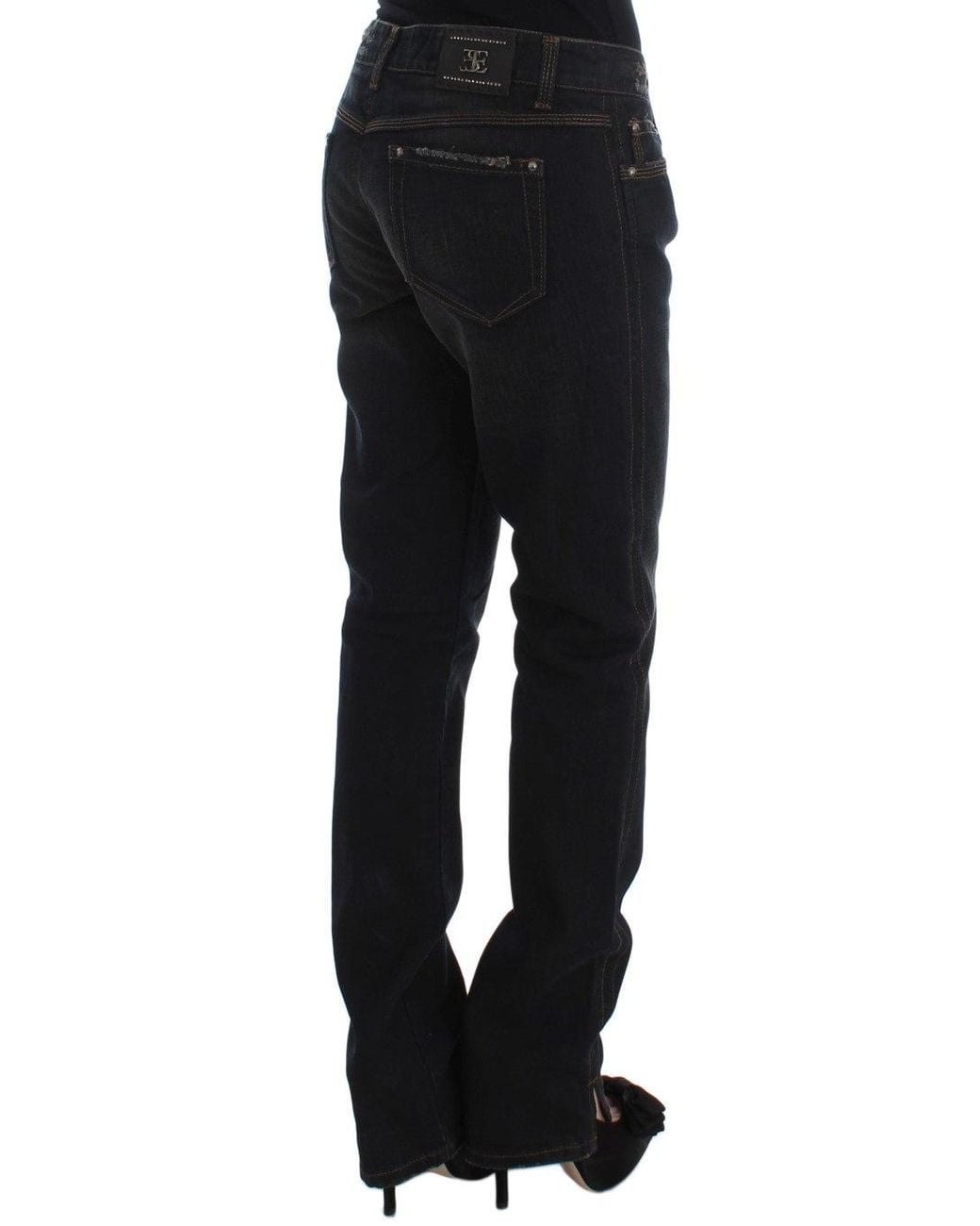 Ermanno Scervino Black Straight Leg Denim Pants