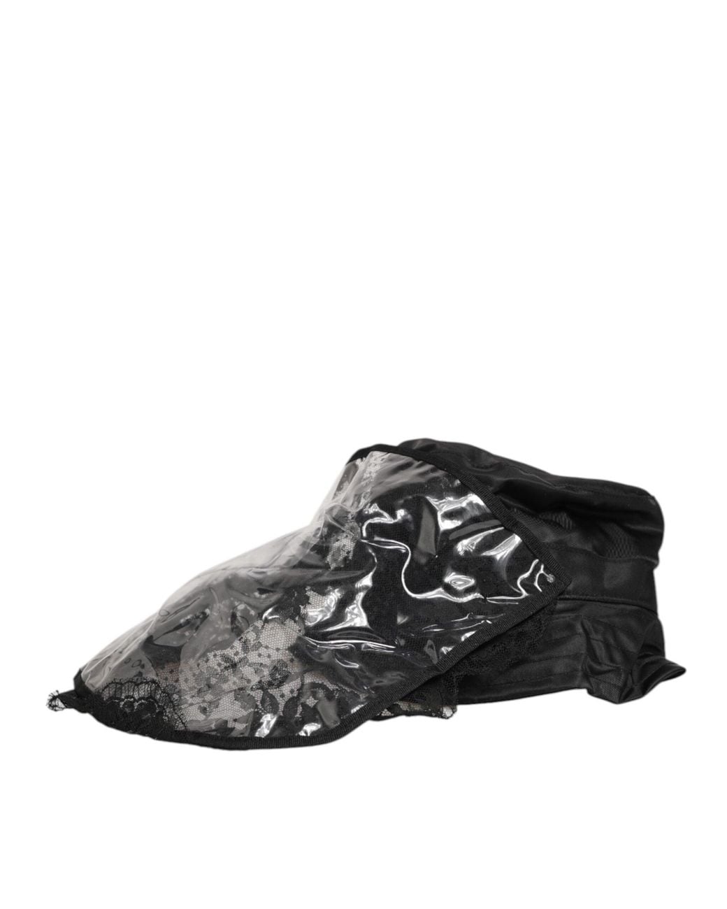 Dolce & Gabbana Black Pvc Wide Brim Bucket Capello Hat Co+Pa+Pvc for men