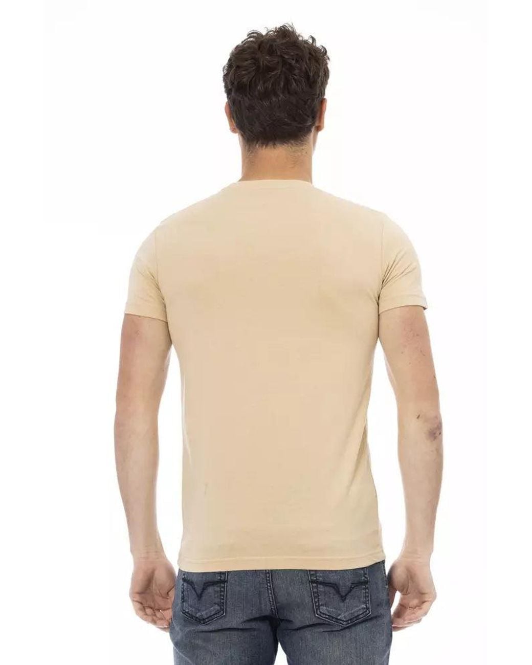 TRUSSARDI ACTION Blue Beige Cotton Men T for men