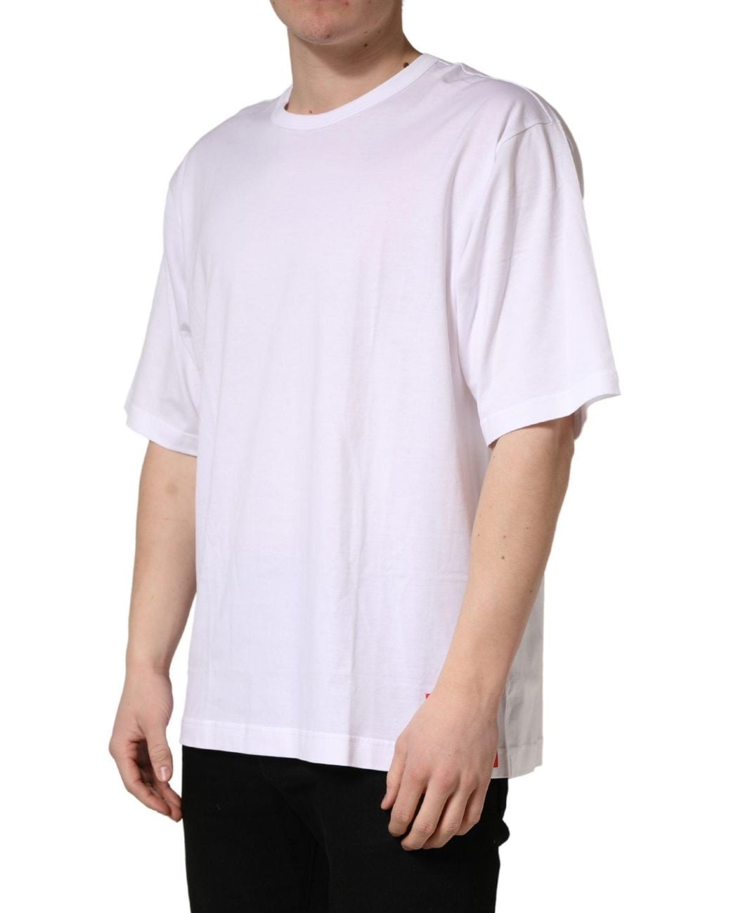 Dolce & Gabbana White Cotton Short Sleeves Crew Neck T for men