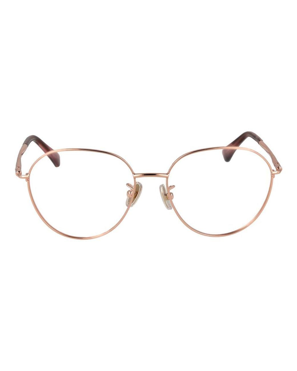 Max Mara Metallic Rose Gold Metal Glasses (frames)