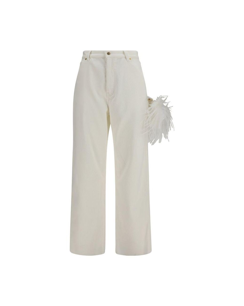 DARKPARK White Cotton Casual Pants