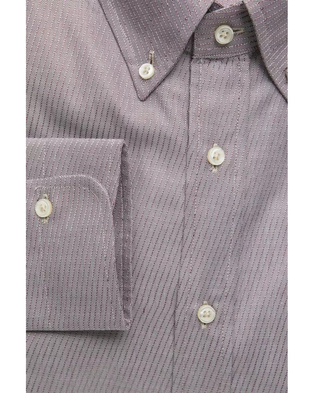 Robert Friedman Gray Cotton Button Down Shirt for men