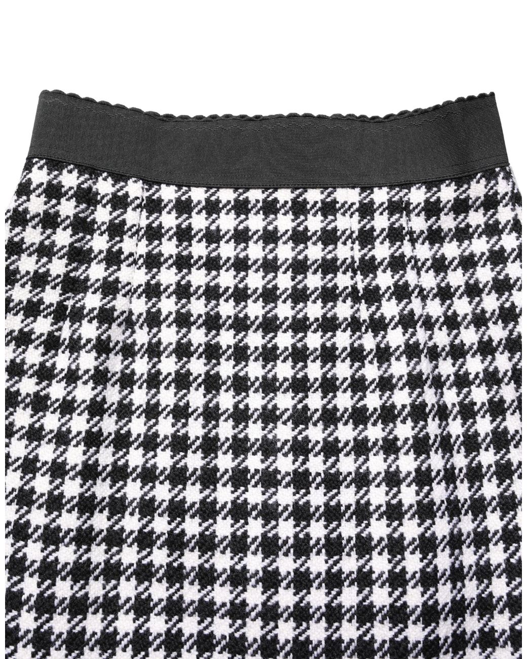 Dolce & Gabbana Black White Houndstooth Highwaist Mini Skirt