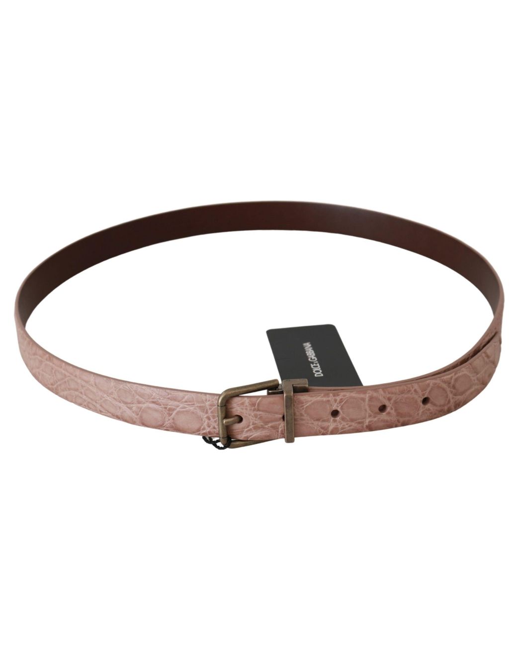Dolce & Gabbana Black Exotic Skin Buckle Leather Belt for men