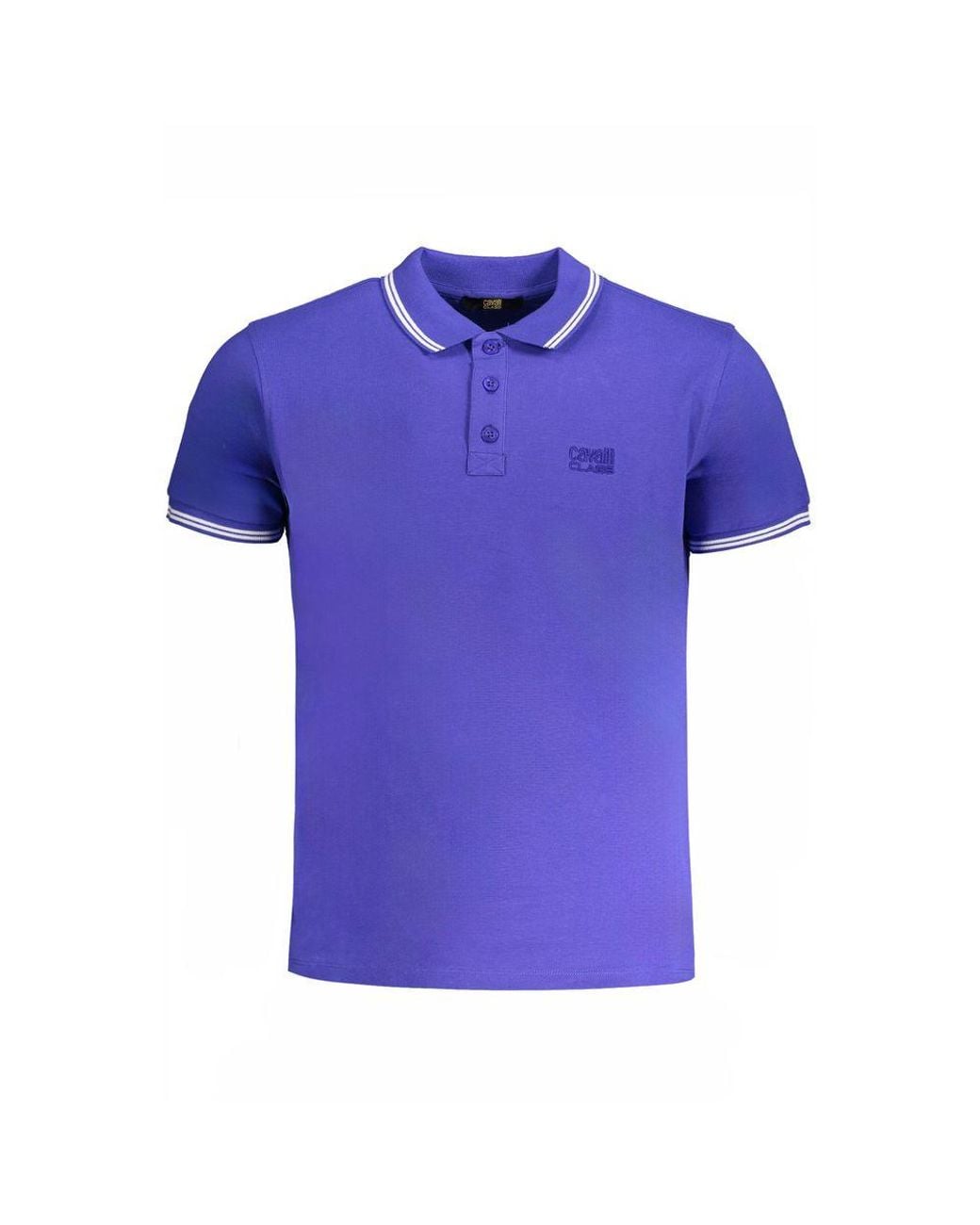 Roberto Cavalli Blue Cotton Polo Shirt for men